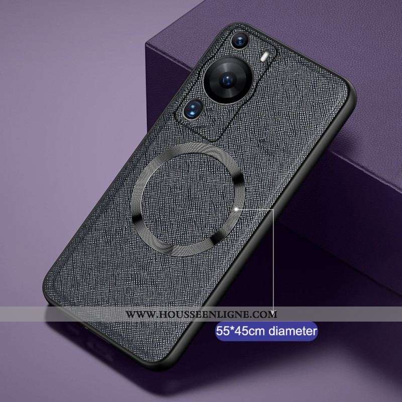 Coque Huawei P60 Pro Simili Cuir Compatible Magsafe