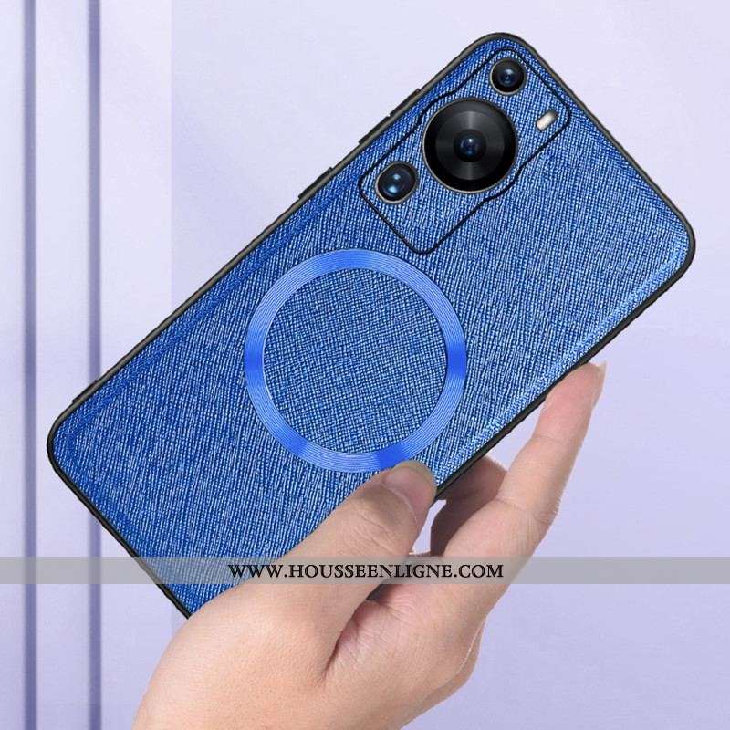 Coque Huawei P60 Pro Simili Cuir Compatible Magsafe