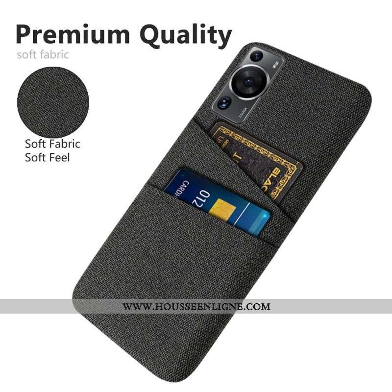 Coque Huawei P60 Pro Tissu Porte-Cartes