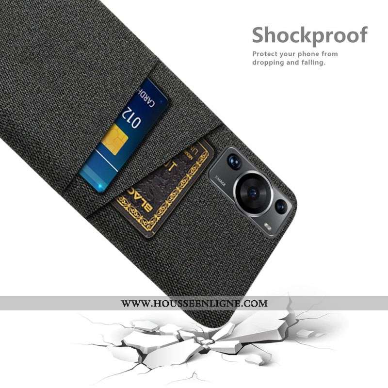 Coque Huawei P60 Pro Tissu Porte-Cartes