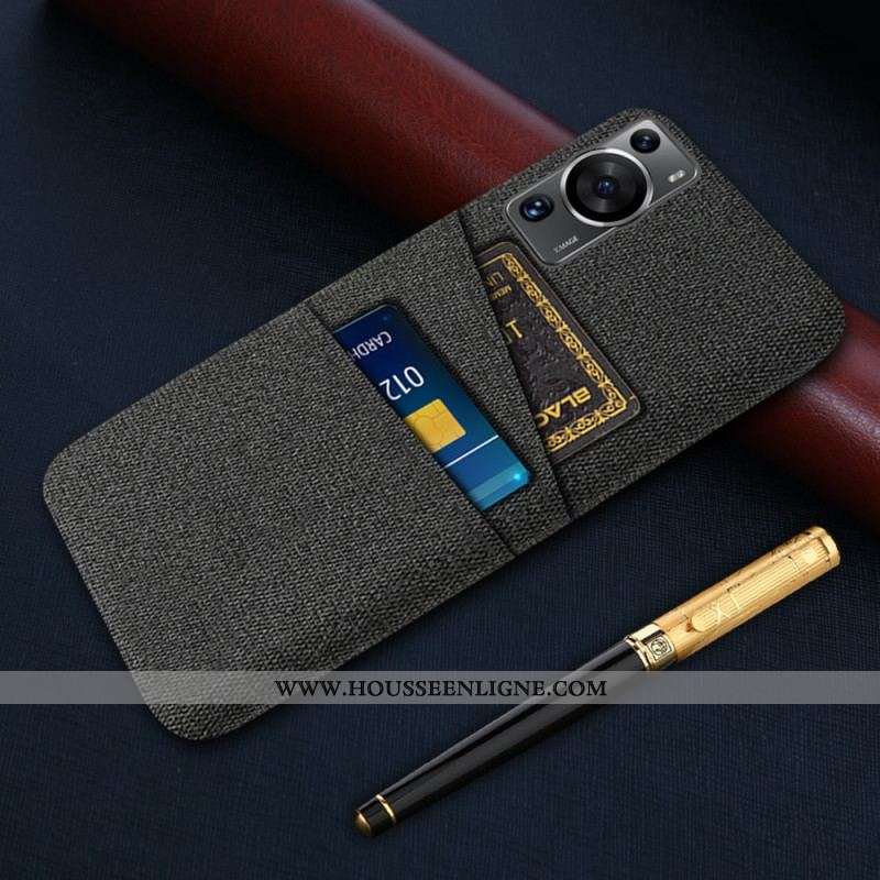Coque Huawei P60 Pro Tissu Porte-Cartes