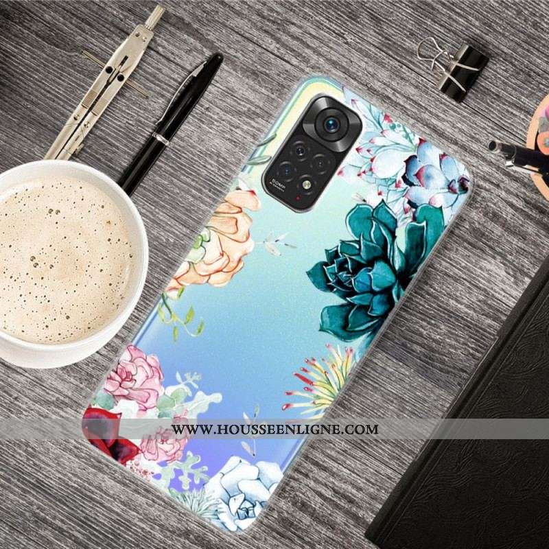 Coque Xiaomi Redmi Note 11 Pro / Note 11 Pro 5G Fleurs Aquarelle