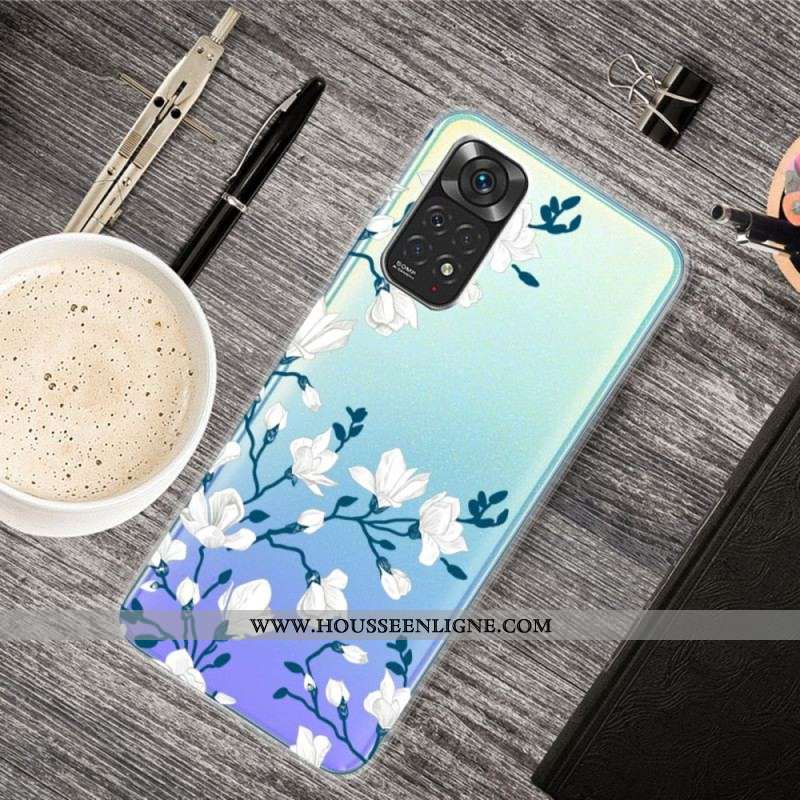 Coque Xiaomi Redmi Note 11 Pro / Note 11 Pro 5G Fleurs Blanches