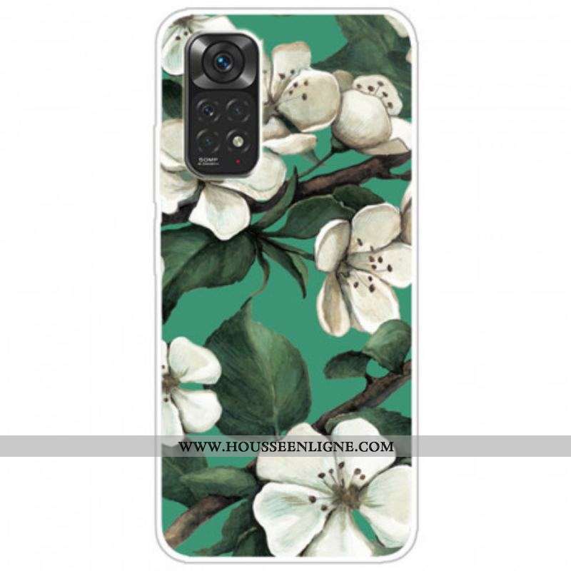 Coque Xiaomi Redmi Note 11 Pro / Note 11 Pro 5G Fleurs Blanches