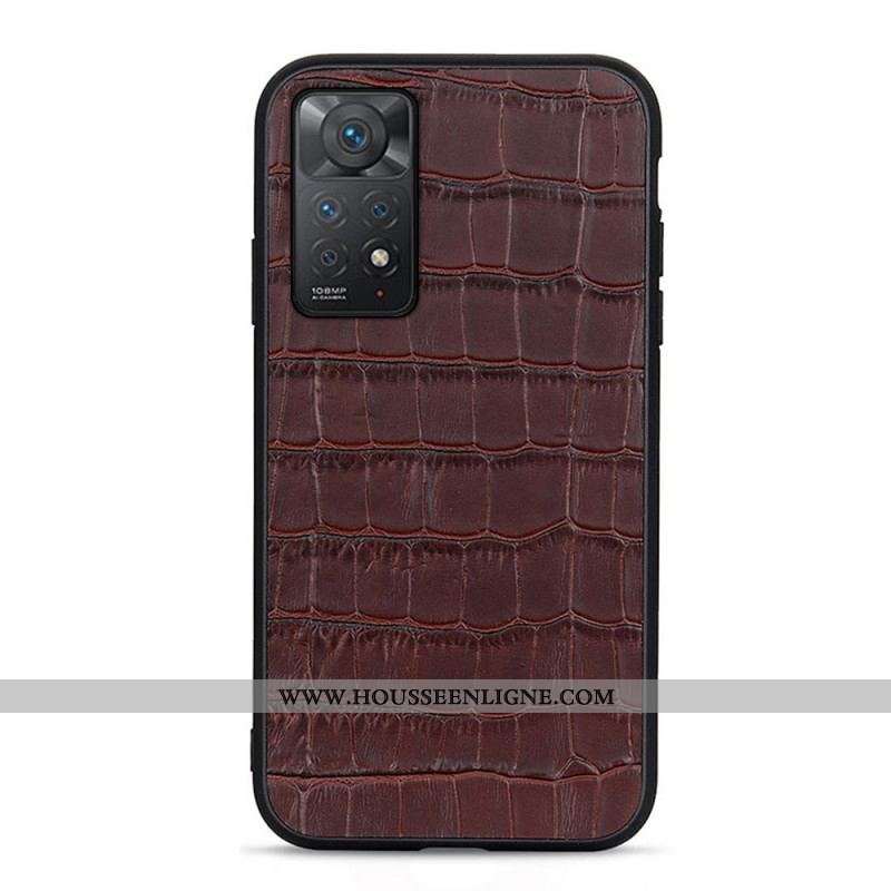 Coque Xiaomi Redmi Note 11 Pro / Note 11 Pro 5G Véritable Cuir Texture Crocodile