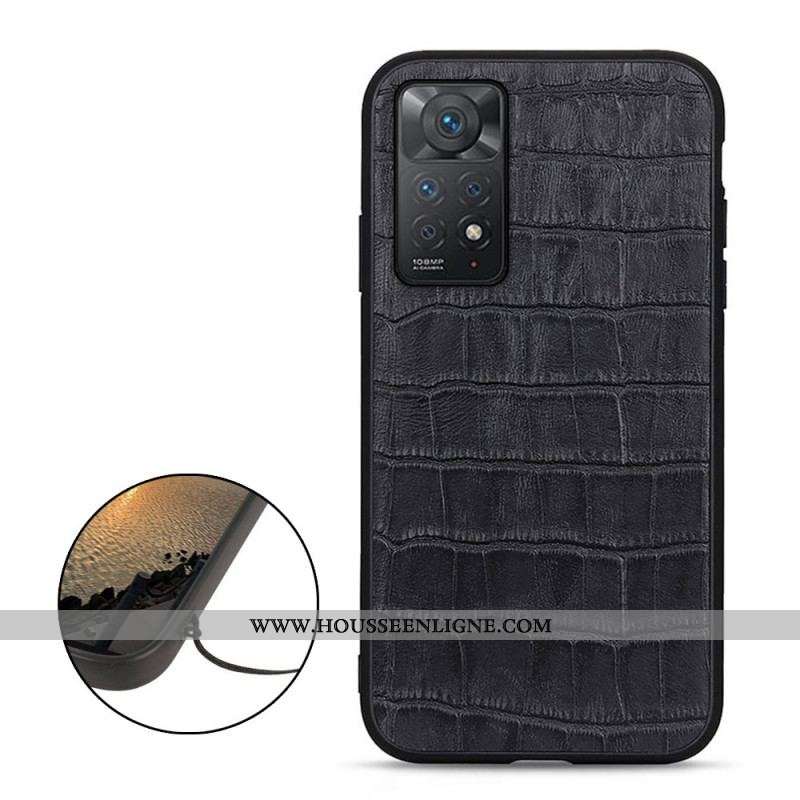 Coque Xiaomi Redmi Note 11 Pro / Note 11 Pro 5G Véritable Cuir Texture Crocodile