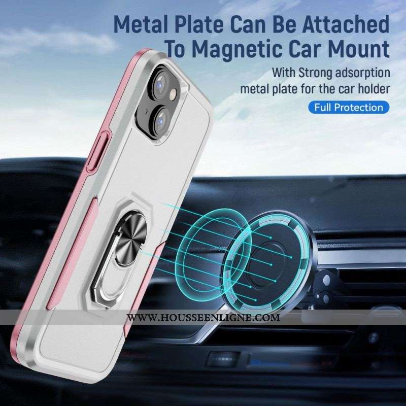 Coque iPhone 15 Plus Anneau-Support Bicolore