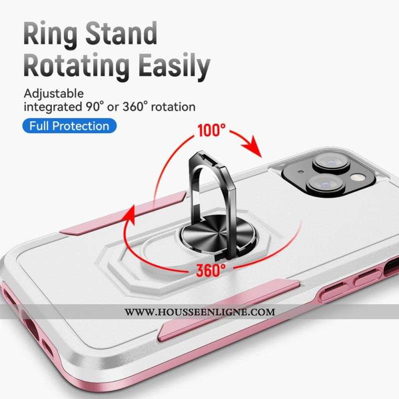 Coque iPhone 15 Plus Anneau-Support Bicolore