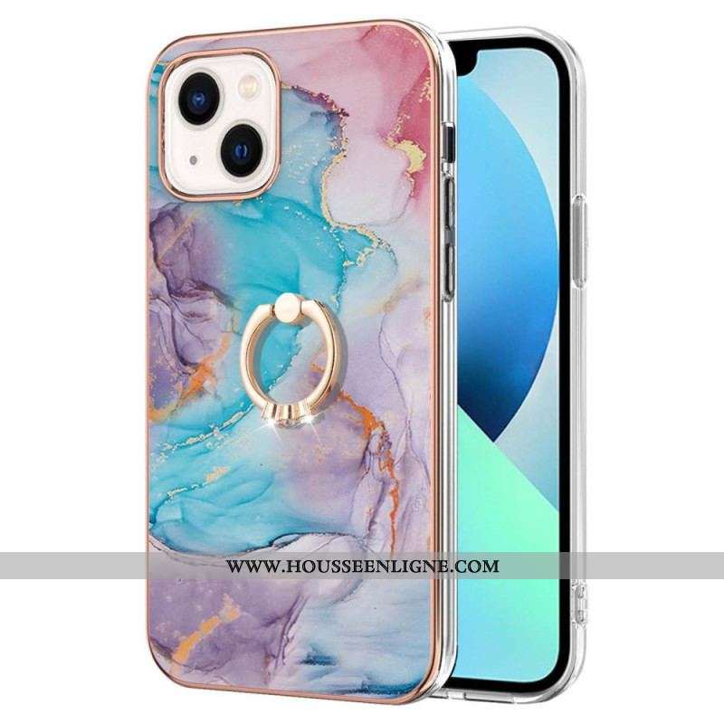 Coque iPhone 15 Plus Anneau-Support Marbre