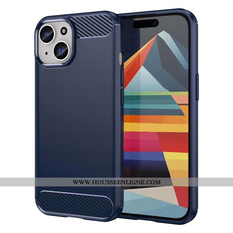 Coque iPhone 15 Plus Fibre Carbone Brossée
