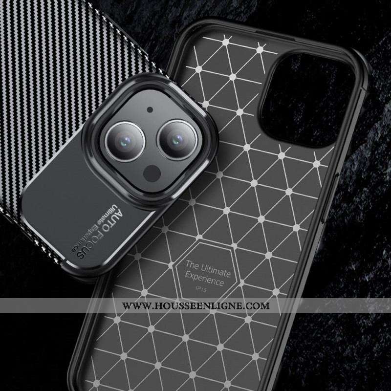 Coque iPhone 15 Plus Fibre Texture Carbone