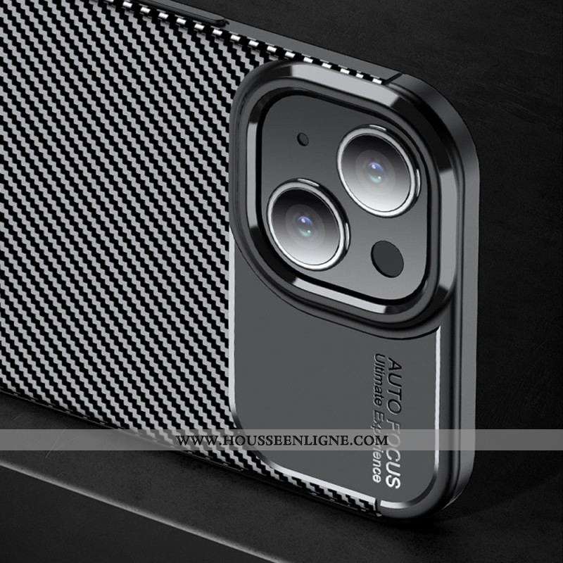 Coque iPhone 15 Plus Fibre Texture Carbone
