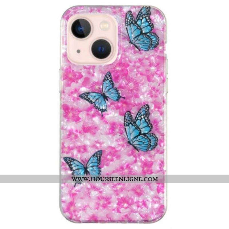 Coque iPhone 15 Plus Fleurs et Papillons