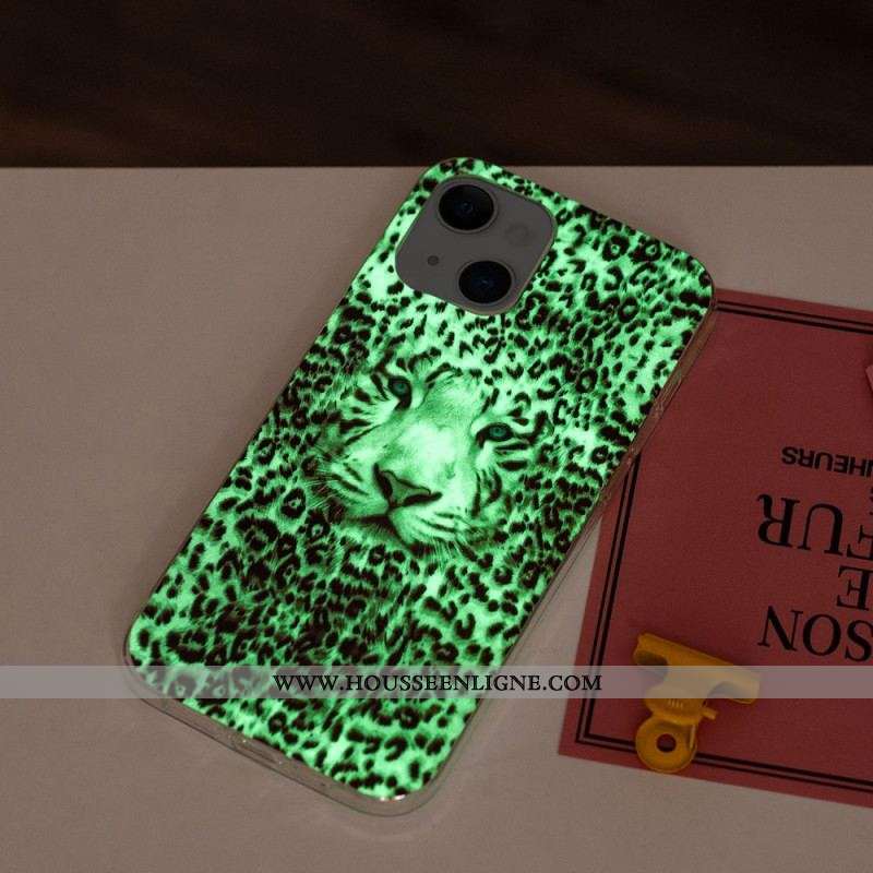Coque iPhone 15 Plus Fluorescente Léopard