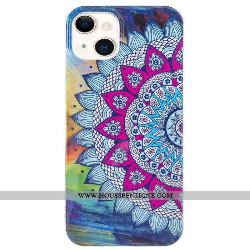 Coque iPhone 15 Plus Fluorescente Mandala