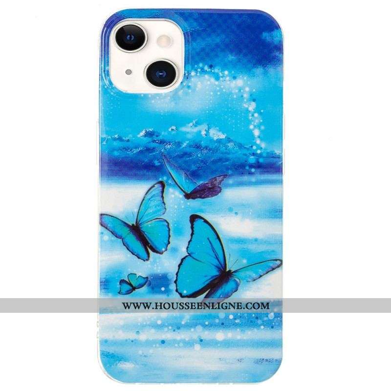 Coque iPhone 15 Plus Fluorescente Papillons