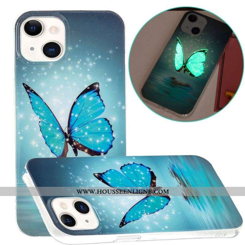 Coque iPhone 15 Plus Fluorescente Papillons
