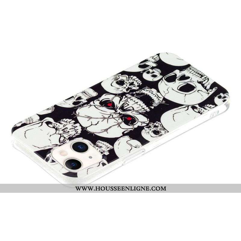 Coque iPhone 15 Plus Fluorescente Têtes de Mort