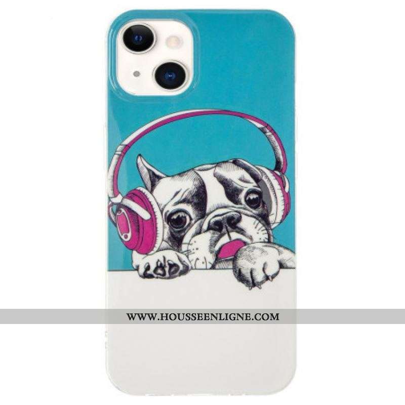 Coque iPhone 15 Plus Fluorescente Écouteurs