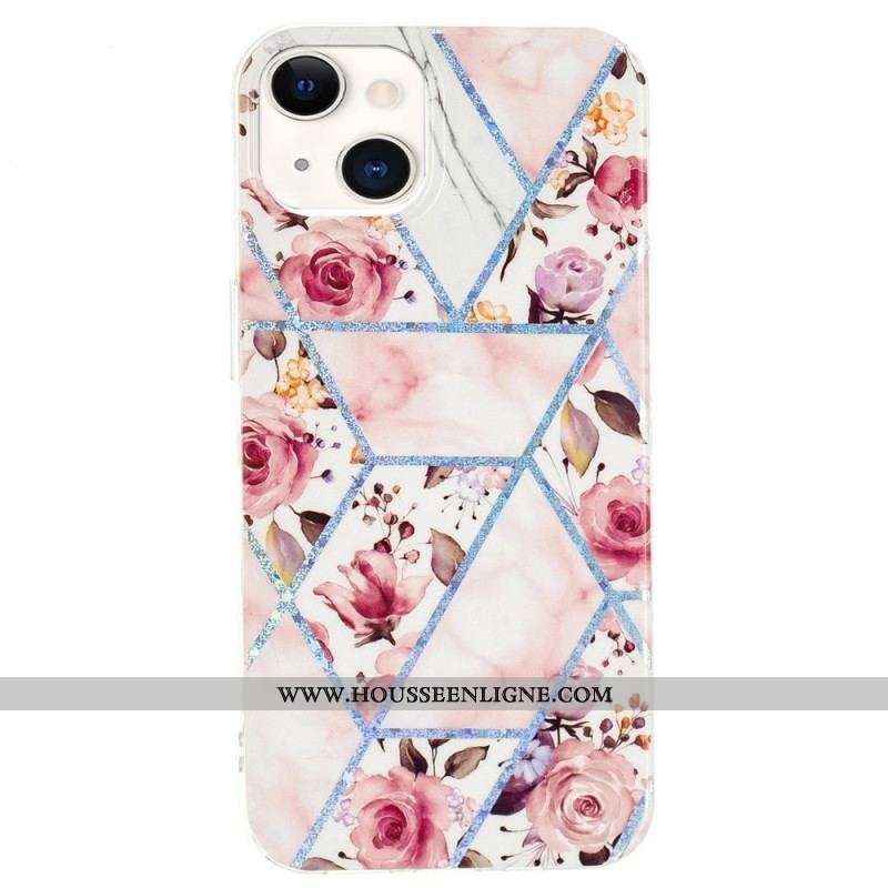 Coque iPhone 15 Plus Marbre Floral