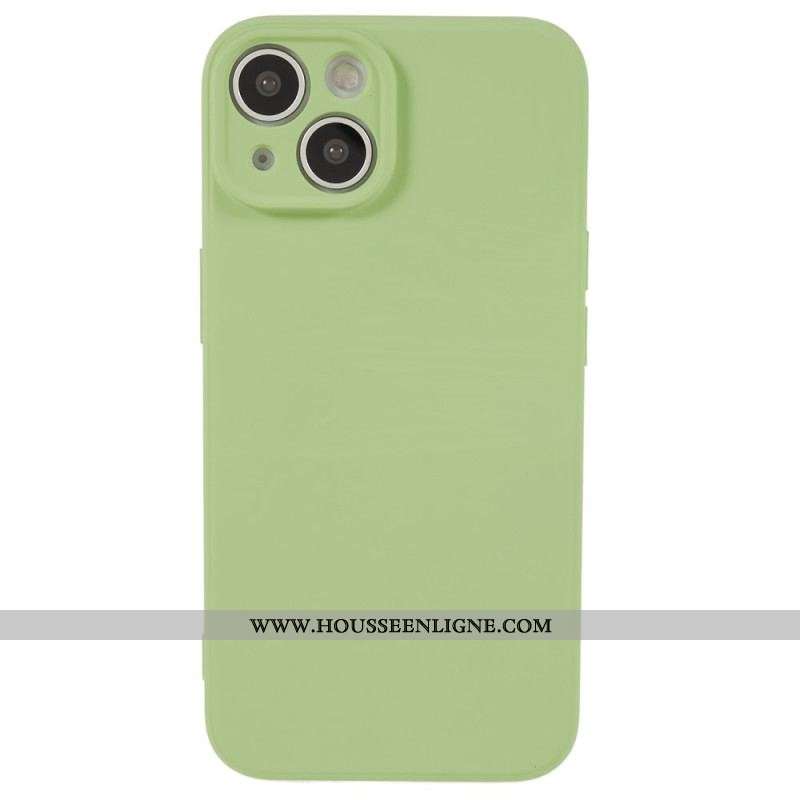 Coque iPhone 15 Plus Silicone Pastel et Microfibre