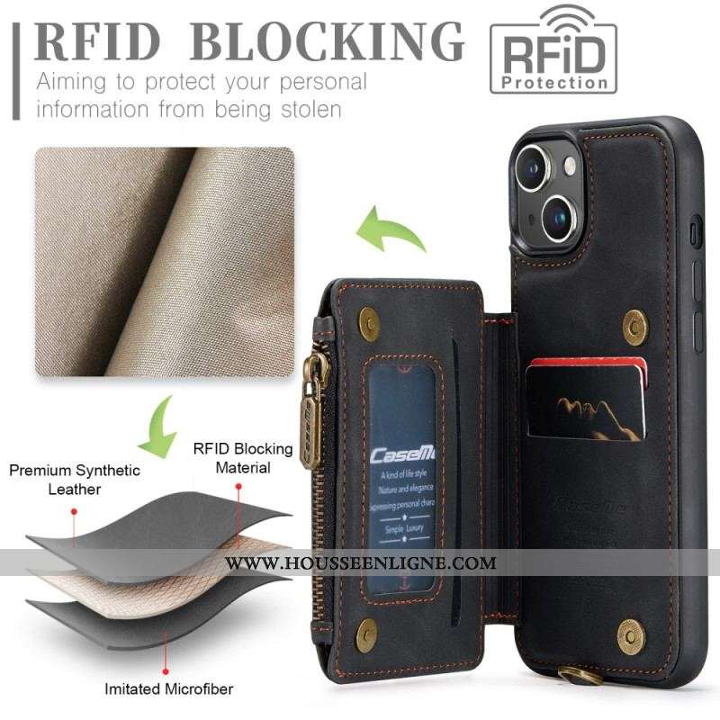 Coque iPhone 15 Plus Style Portefeuille CASEME