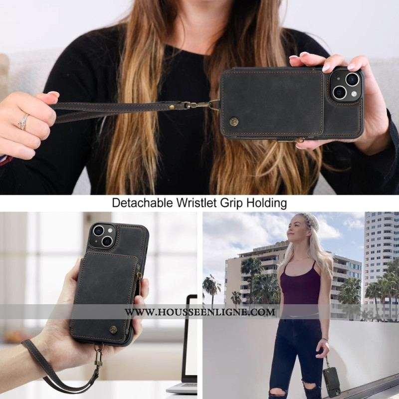 Coque iPhone 15 Plus Style Portefeuille CASEME