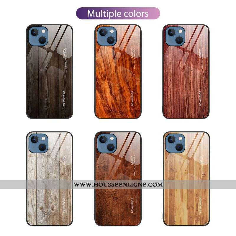 Coque iPhone 15 Plus Verre Trempé Design Bois
