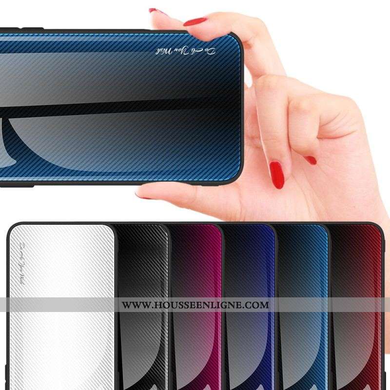 Coque iPhone 15 Plus Verre Trempé Fibre Carbone