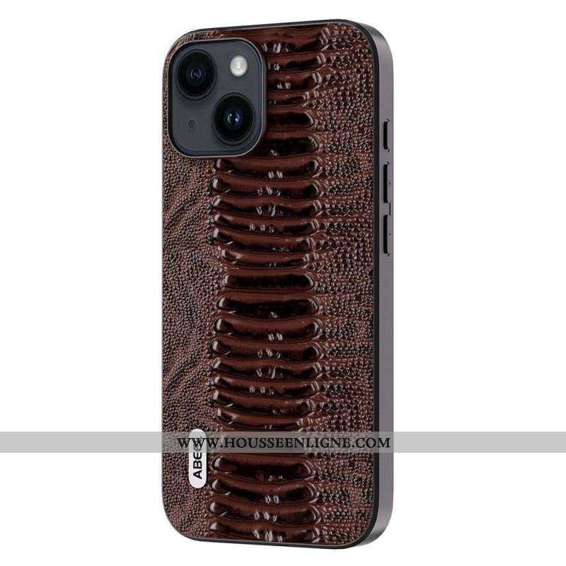 Coque iPhone 15 Plus Vrai Cuir ABEEL