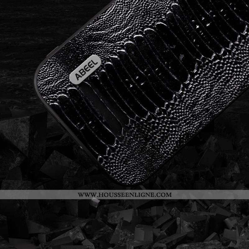 Coque iPhone 15 Plus Vrai Cuir ABEEL