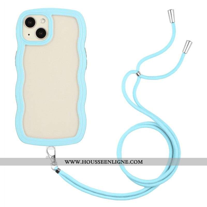 Coque iPhone 15 Plus à Cordon Zig Zag