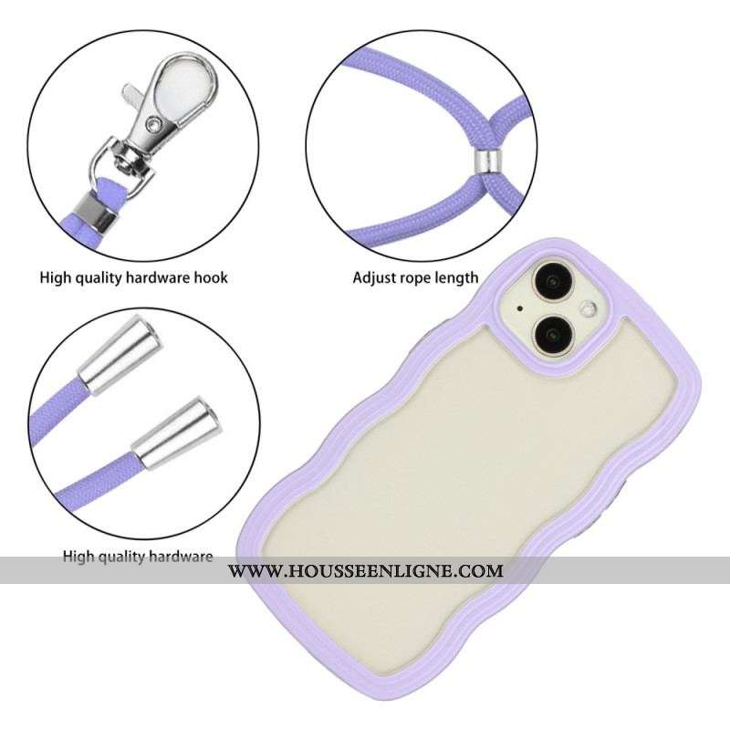 Coque iPhone 15 Plus à Cordon Zig Zag