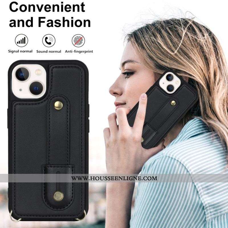 Coque iPhone 15 Porte-Cartes, Support, Sangle et Bandoulière