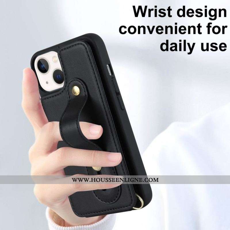 Coque iPhone 15 Porte-Cartes, Support, Sangle et Bandoulière