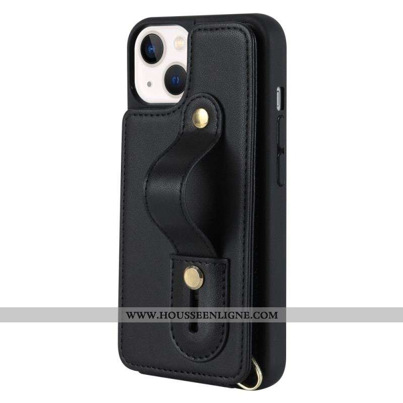 Coque iPhone 15 Porte-Cartes, Support, Sangle et Bandoulière