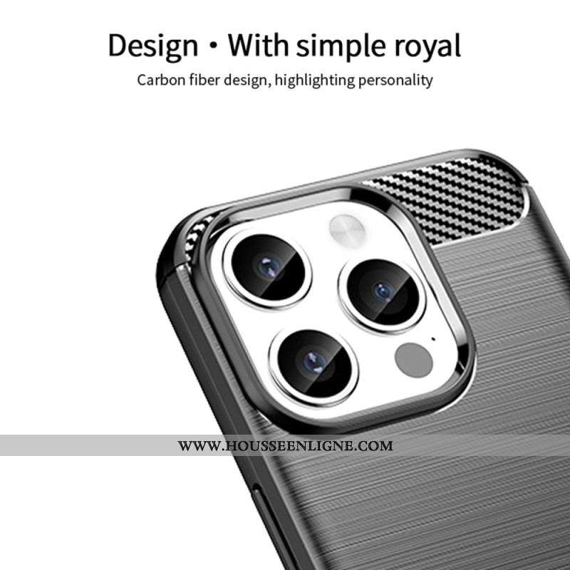 Coque iPhone 15 Pro Fibre Carbone Brossée MOFI