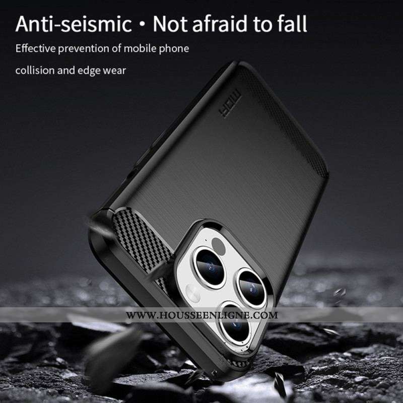 Coque iPhone 15 Pro Fibre Carbone Brossée MOFI