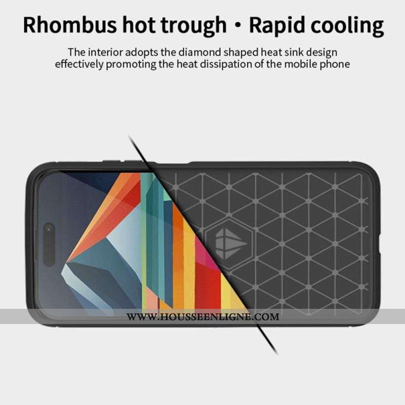 Coque iPhone 15 Pro Fibre Carbone Brossée MOFI