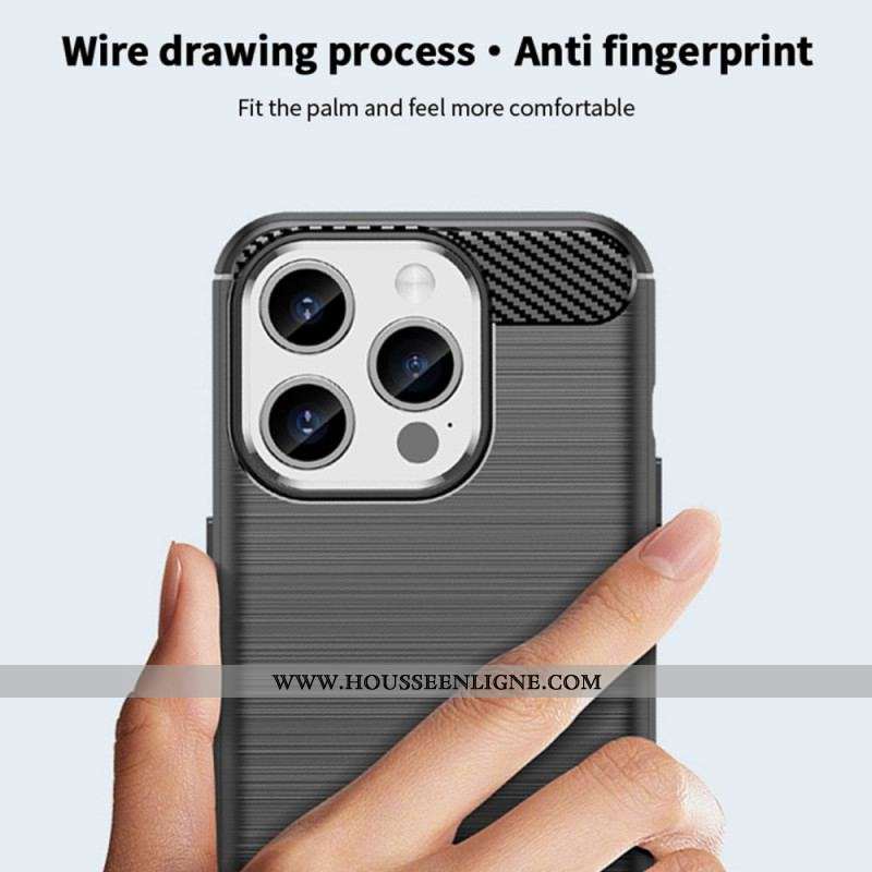 Coque iPhone 15 Pro Fibre Carbone Brossée MOFI