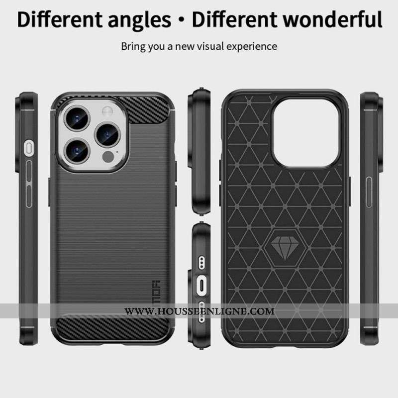 Coque iPhone 15 Pro Fibre Carbone Brossée MOFI