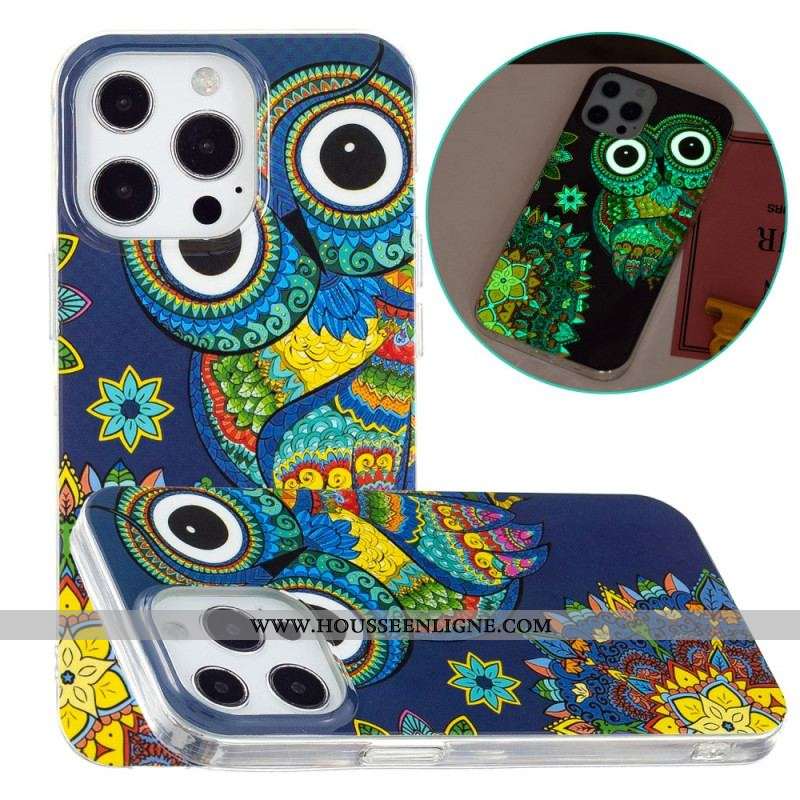 Coque iPhone 15 Pro Fluorescente Hibou