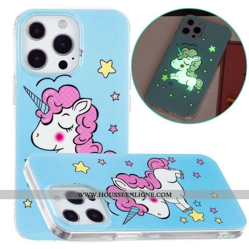 Coque iPhone 15 Pro Fluorescente Licorne