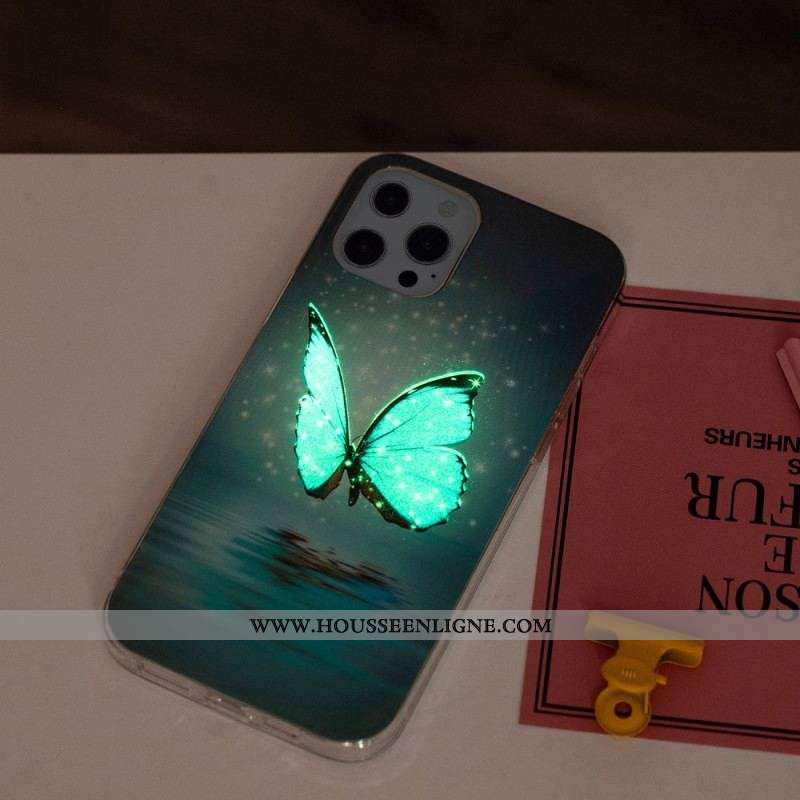 Coque iPhone 15 Pro Fluorescente Papillons