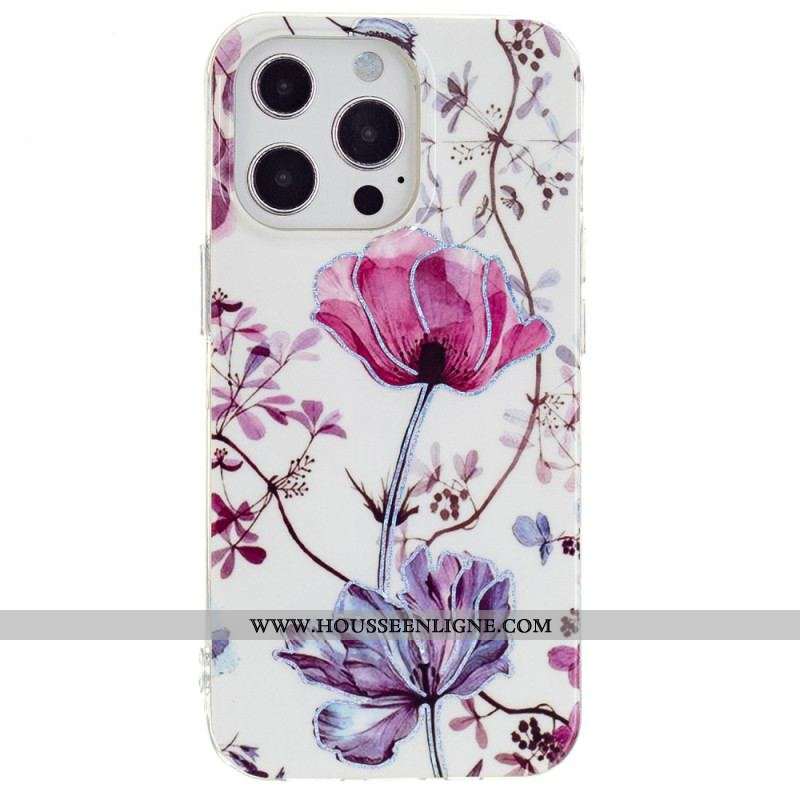 Coque iPhone 15 Pro Marbre Floral