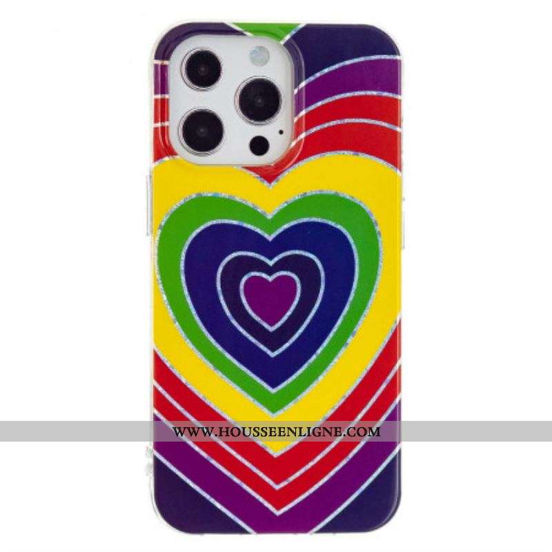Coque iPhone 15 Pro Max Coeur Psychédélique