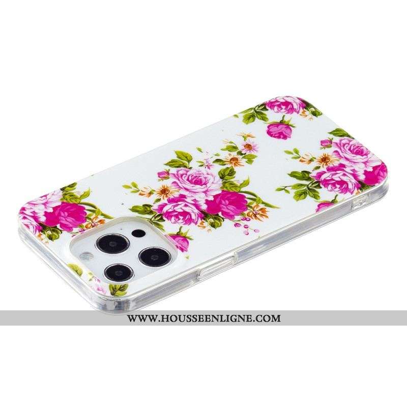 Coque iPhone 15 Pro Max Fluorescente Fleurs