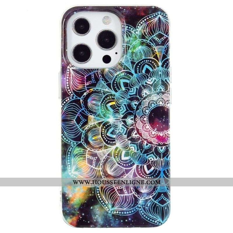 Coque iPhone 15 Pro Max Fluorescente Mandala