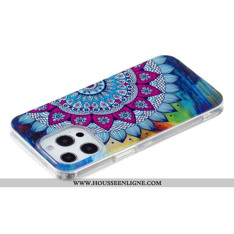 Coque iPhone 15 Pro Max Fluorescente Mandala