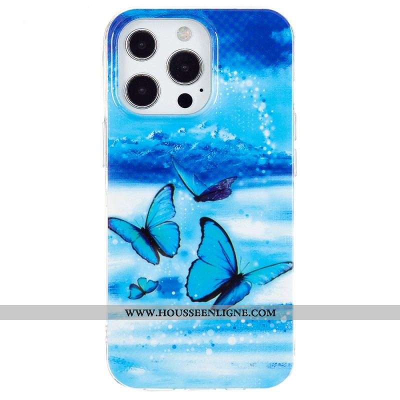 Coque iPhone 15 Pro Max Fluorescente Papillons